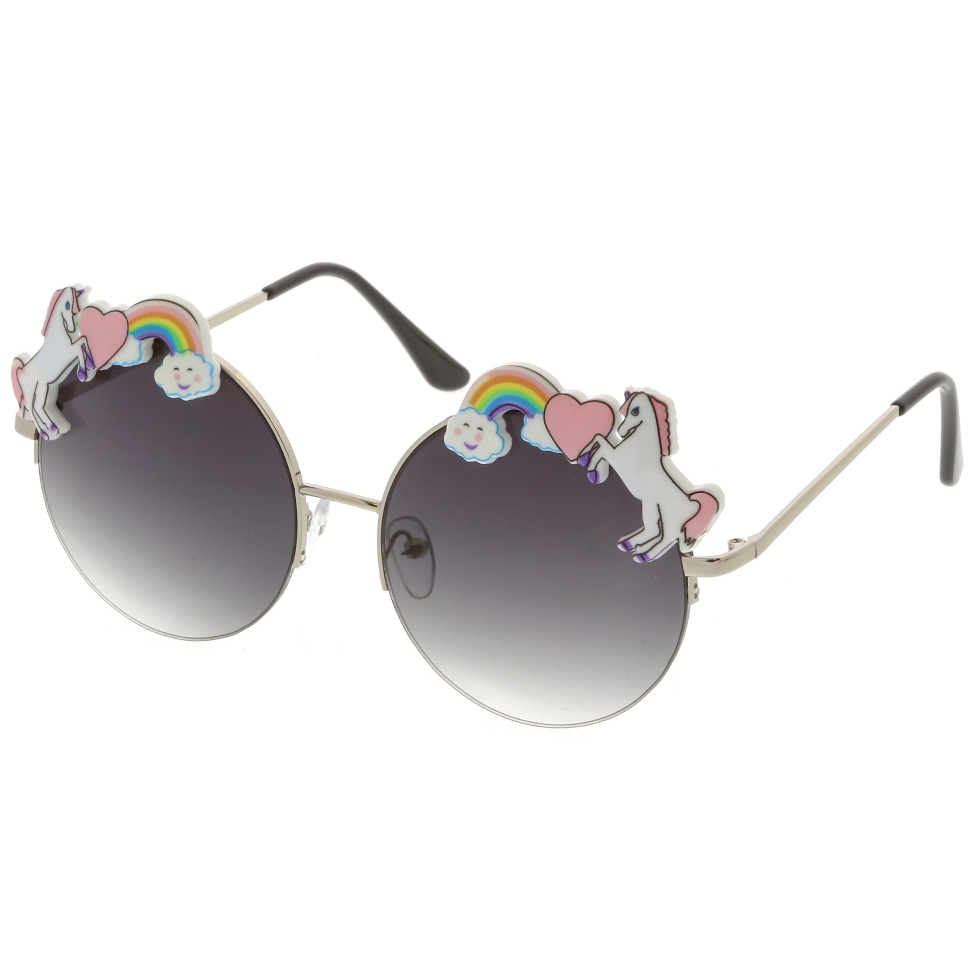 Round Unicorn Gradient Lens Sunglasses